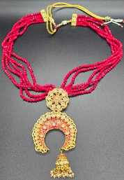 Vintage Beaded Costume Necklace