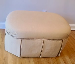 Custom Made Skirted Ottoman With Roped Cording