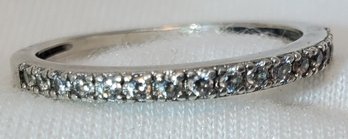 Sterling Silver Size 8 Beautiful CZ Anniversary Ring ~ 1.46 Grams