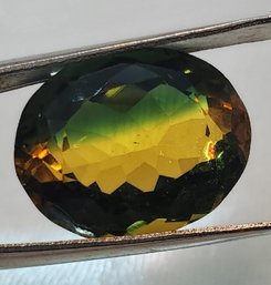 Stunning 12.95 Carat Bi-Color Tourmaline ~ 15.70mm X 12.67mm X 10.07mm