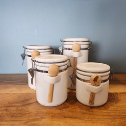 Canister Set With Wooden Spoons