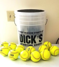 NEW DICK'S Sporting Goods Bucket Of 11'' Softballs - Dozen