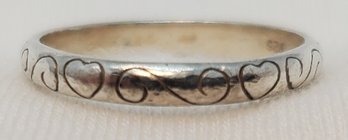 Sterling Silver Size 6 Heart Ring ~1.38 Grams