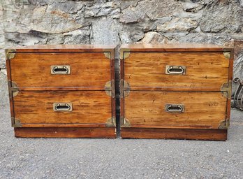 Pair Of Vintage Campaign Style Side Tables