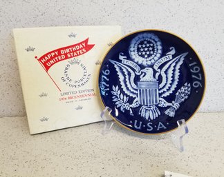 Vintage Collectible Happy Birthday United States 1976 Bicentennial Porcelain Plate - Denmark
