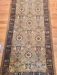 Long Flat Weave 18 Foot Floral Print Runner Rug