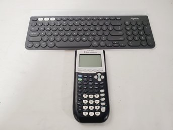 Logitech Wireless Computer Keyboard / Texas Instruments TI-84 Scientific Calculator