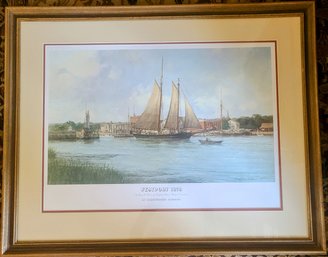 Limited Edition Christopher Blossom Nautical Tall Ship Giclee 'Westport 1878'