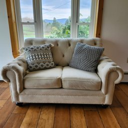 Lovely Loveseat With Accent Pillows