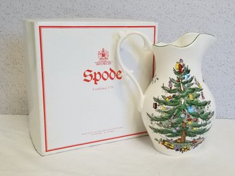 Vintage Spode 8.5' Christmas Tree Water Pitcher Made In England - Original Box