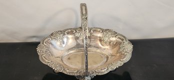 Vintage Silver-Plated Centerpiece Bowl With Handle