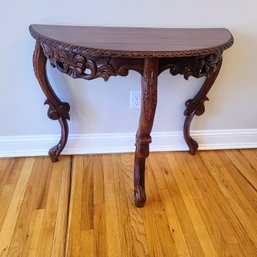 Carved Vintage Half Dome Console Table