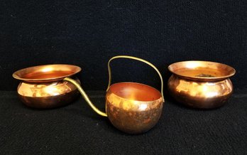 Unique Vintage Copper Planters & Mini Copper & Brass Watering Can