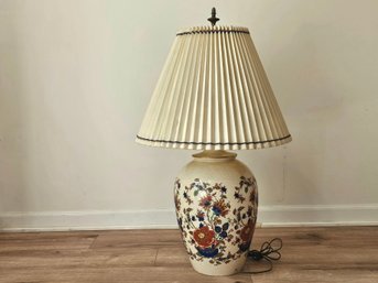 Vintage Hand-Painted Porcelain Ginger Jar Form Table Lamp