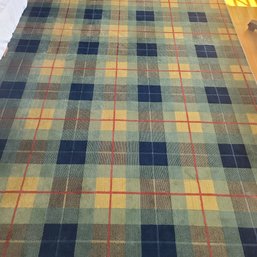 Fabulous And Funky Wide Plaid Low Pile Area Rug In Very Good Condition