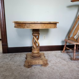 Natural Wood Carved Table Twist Base