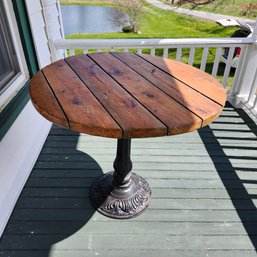 Iron Base Wooden Top Table