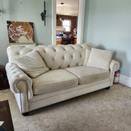 Comfortable White Sofa With Pillows