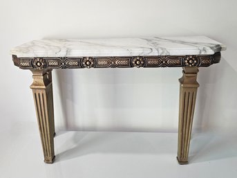 Petite Neoclassical Style Marble Top Occasional Table