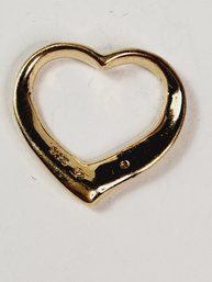 Gold Over Sterling Silver Single Stud Heart Pendant