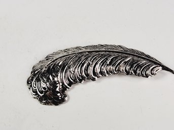 Vintage Silver Tone  Feather Pin/brooch