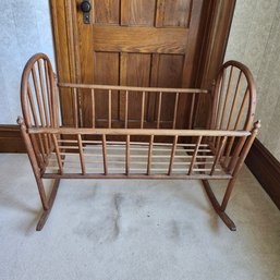 Antique Bent Wood Baby Cradle