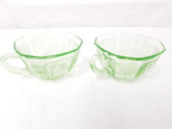 Vintage 1900's Uranium Glass Tea/coffee Cups