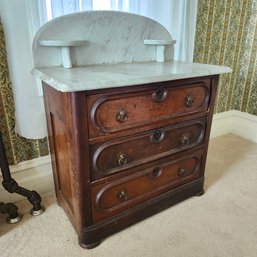 Antique Marble Top Three Drawer Wash Stand