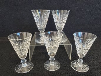 Five Waterford Crystal Tramore 4 5/8' Sherry Glasses