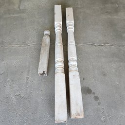 Three Wooden Porch Columns Posts