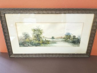 Antique 19th Century Alan Mitchell Watercolor Painting