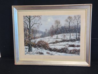 1910 Framed Signed Hungarian Artist Laszlo Kezdi Kovacs (1864-1942) Oil Painting Winter Landscape-framed