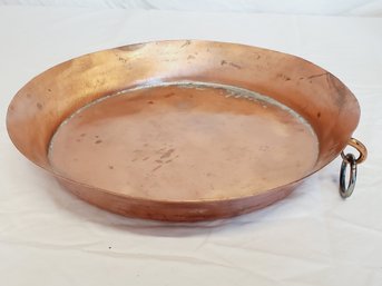 Large Antique French Hand Hammered 12.25'w Copper Bowl