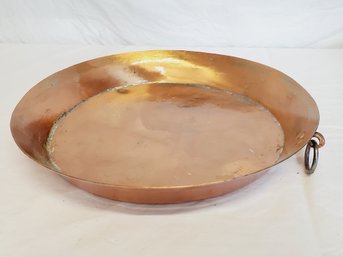 Large Antique French Hand Hammered 13.5'w Copper Bowl