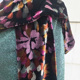 Byer AB Studio Shimmery 2-piece Top With Floral Print Velvet Scarf