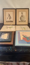 Collection Of Vintage Art And Frames