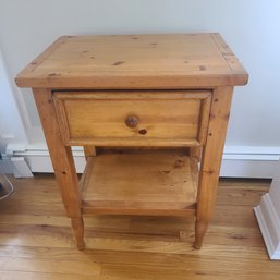 Cute Vintage Knotty Pine Bedside Table