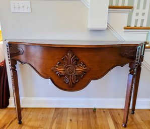 Carved Serpentine Half Dome Console Table BY WINTERTHUR  Built With The Finest Mahogany, Great Condition!!