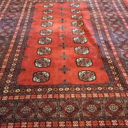 Hand Knotted Wool Vintage Bukhara  Area Rug