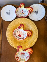 Decorative Rooster Tableware - 6 Pieces