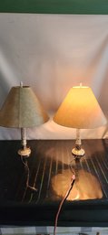 Vintage Pair Of Lenox Lamps With Shades