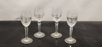 4 Cut Crystal Cordial Glasses