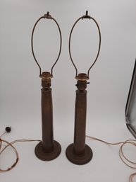 Rare Matched Pair Of Trench Art Lamps- Dated 1943