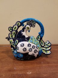 Decorative Ceramic Teapot - Peacock