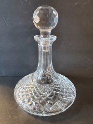Vintage Discontinued Waterford Crystal Lismore Ships Decanter & Faceted Stopper