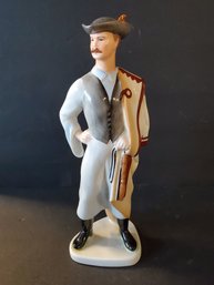 Vintage Aquincum Hungarian Porcelain 10.5' Traditional Man Figurine