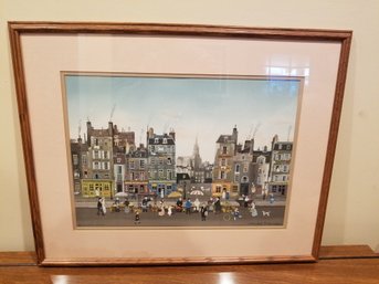 Framed Artwork - Old Time City Scene - 24'x19'