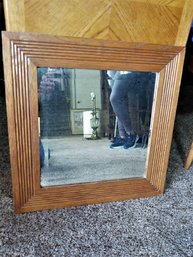 Beveled Wood Framed Mirror - 19x19