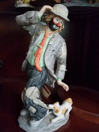 Emmitt Kelly Jr. Figurine - 'Man's Best Friend' - 11'w/stand