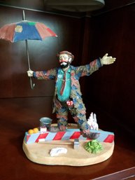 Emmitt Kelly Jr. Figurine - Clown Dancing In Rain W/dog (clown Moves) - 9'height